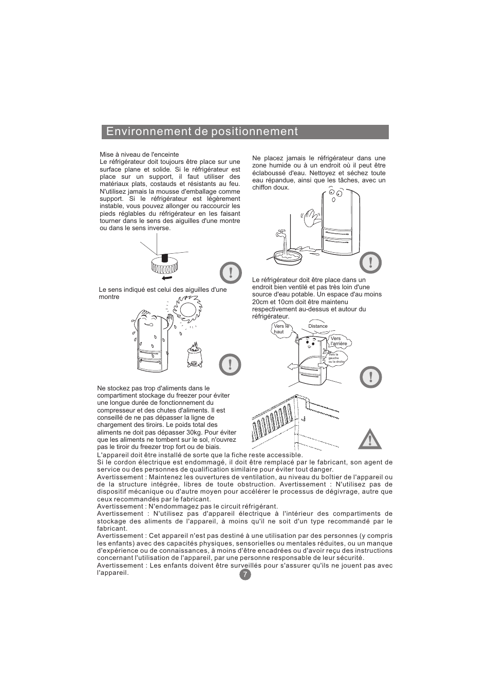 Environnement de positionnement | haier AFL631CB User Manual | Page 66 / 196