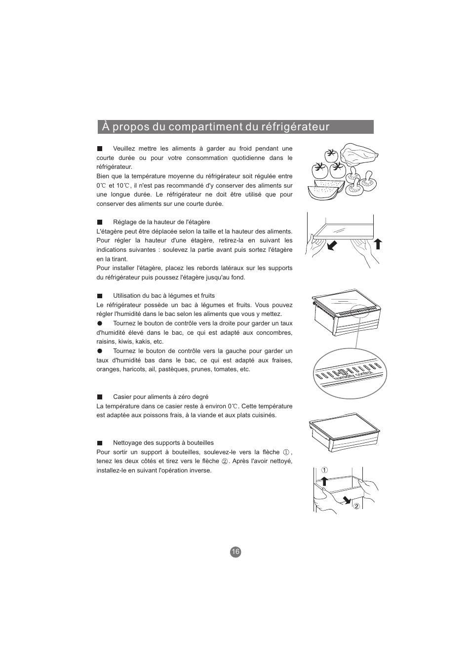 À propos du compartiment du réfrigérateur | haier AFL631CB User Manual | Page 75 / 196