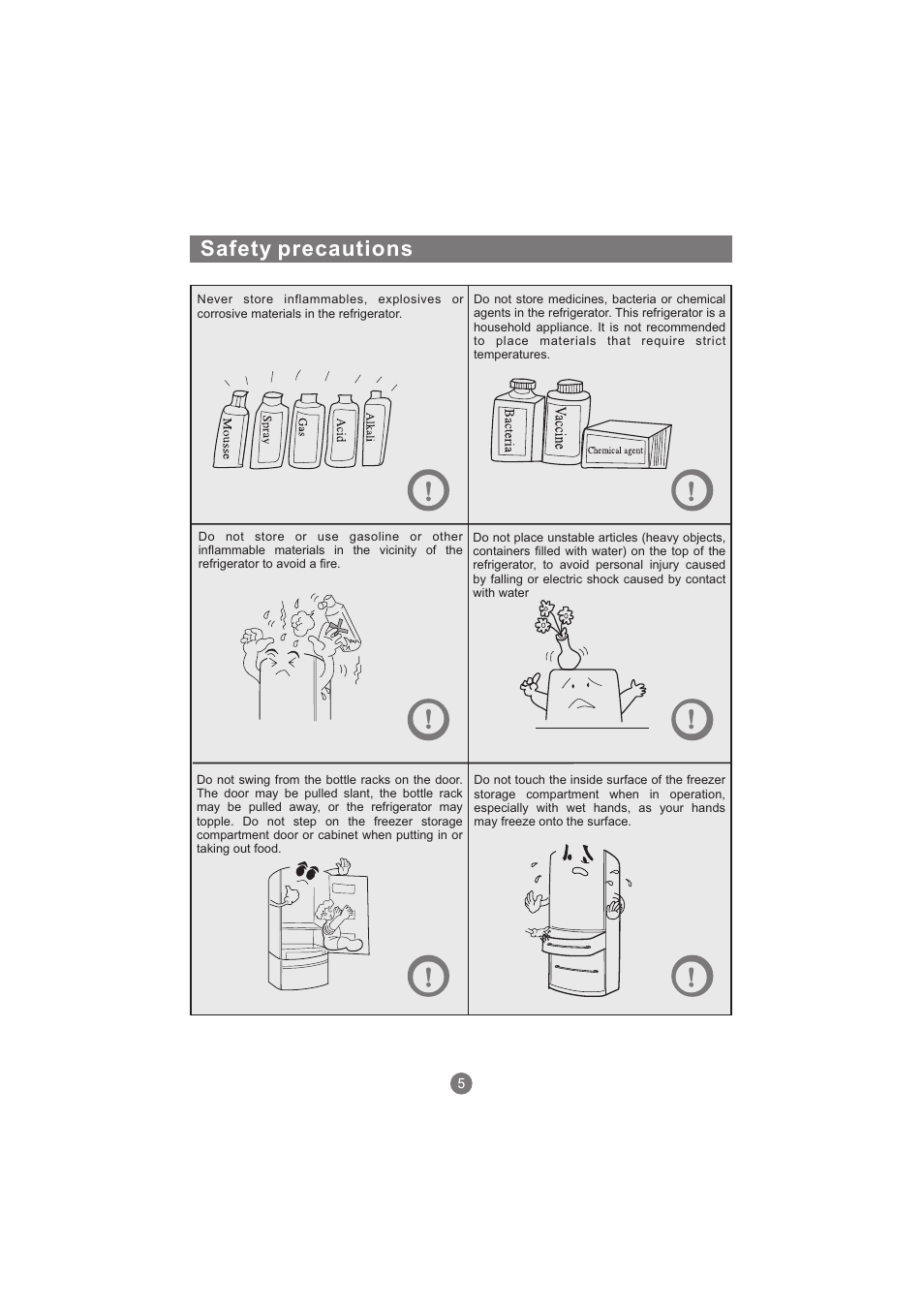 Safety precautions | haier AFL631CB User Manual | Page 8 / 196