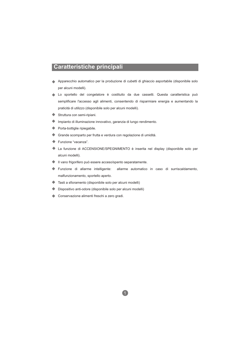 Caratteristiche principali | haier AFL631CB User Manual | Page 88 / 196