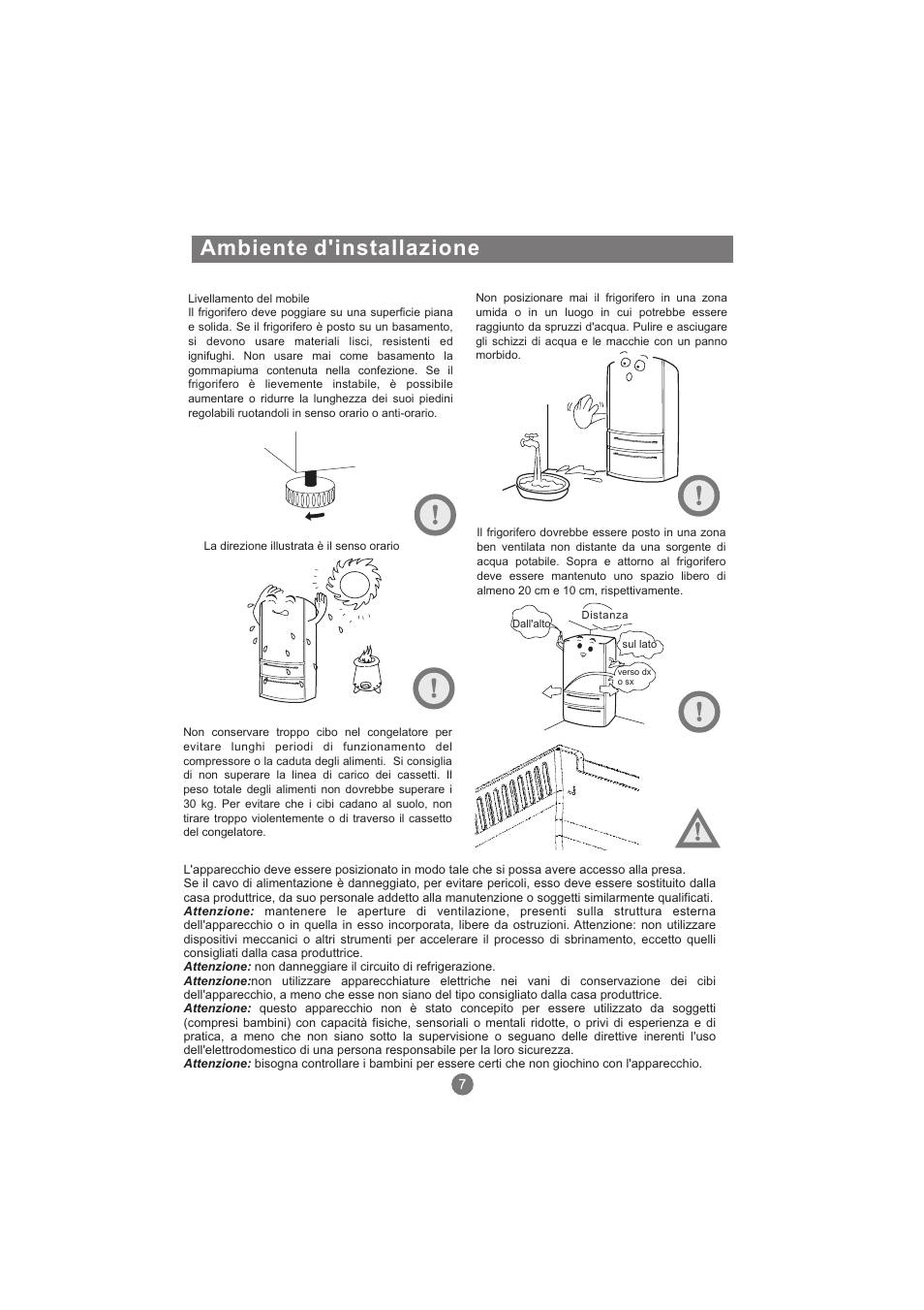 Ambiente d'installazione | haier AFL631CB User Manual | Page 94 / 196