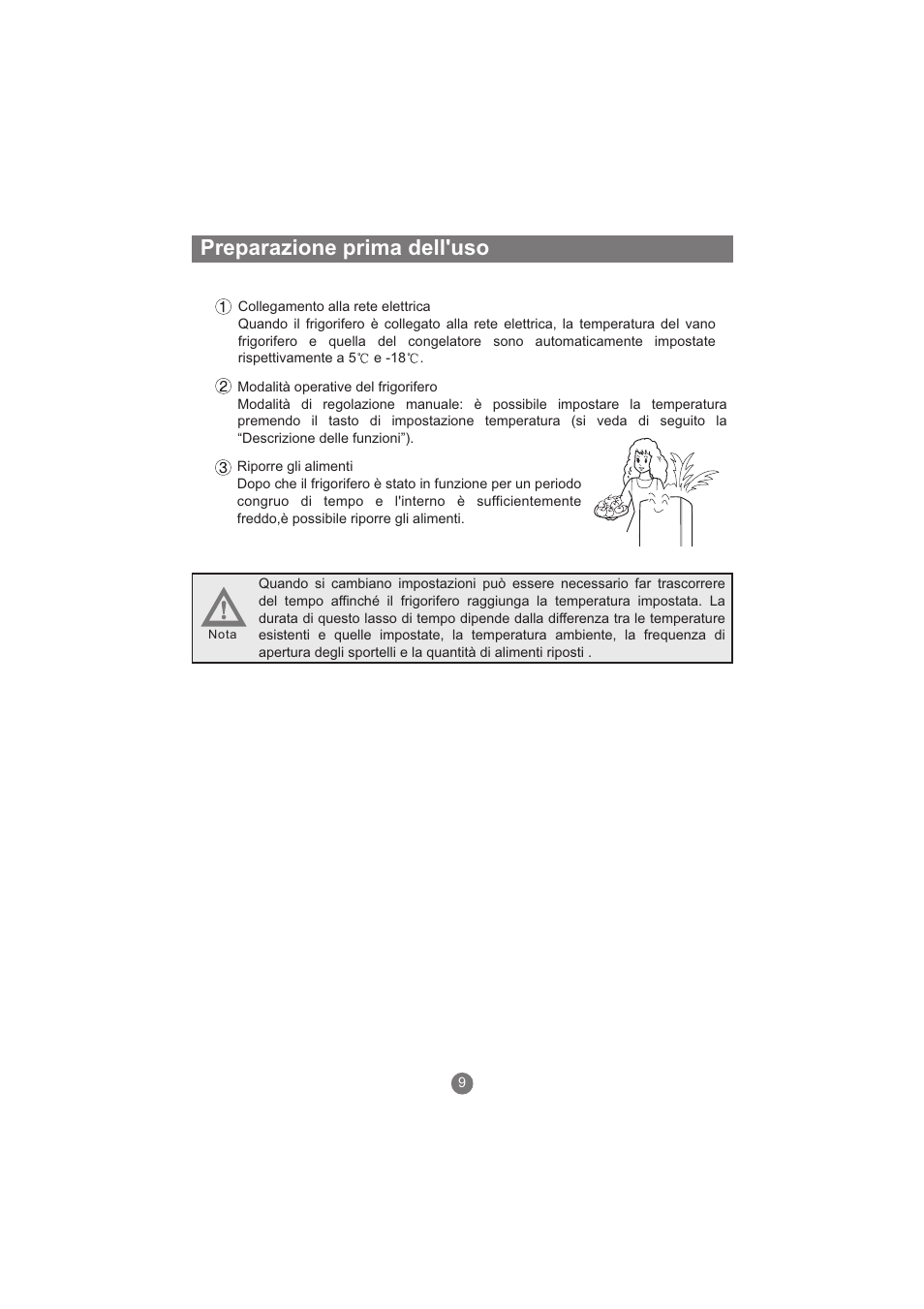 Preparazione prima dell'uso | haier AFL631CB User Manual | Page 96 / 196