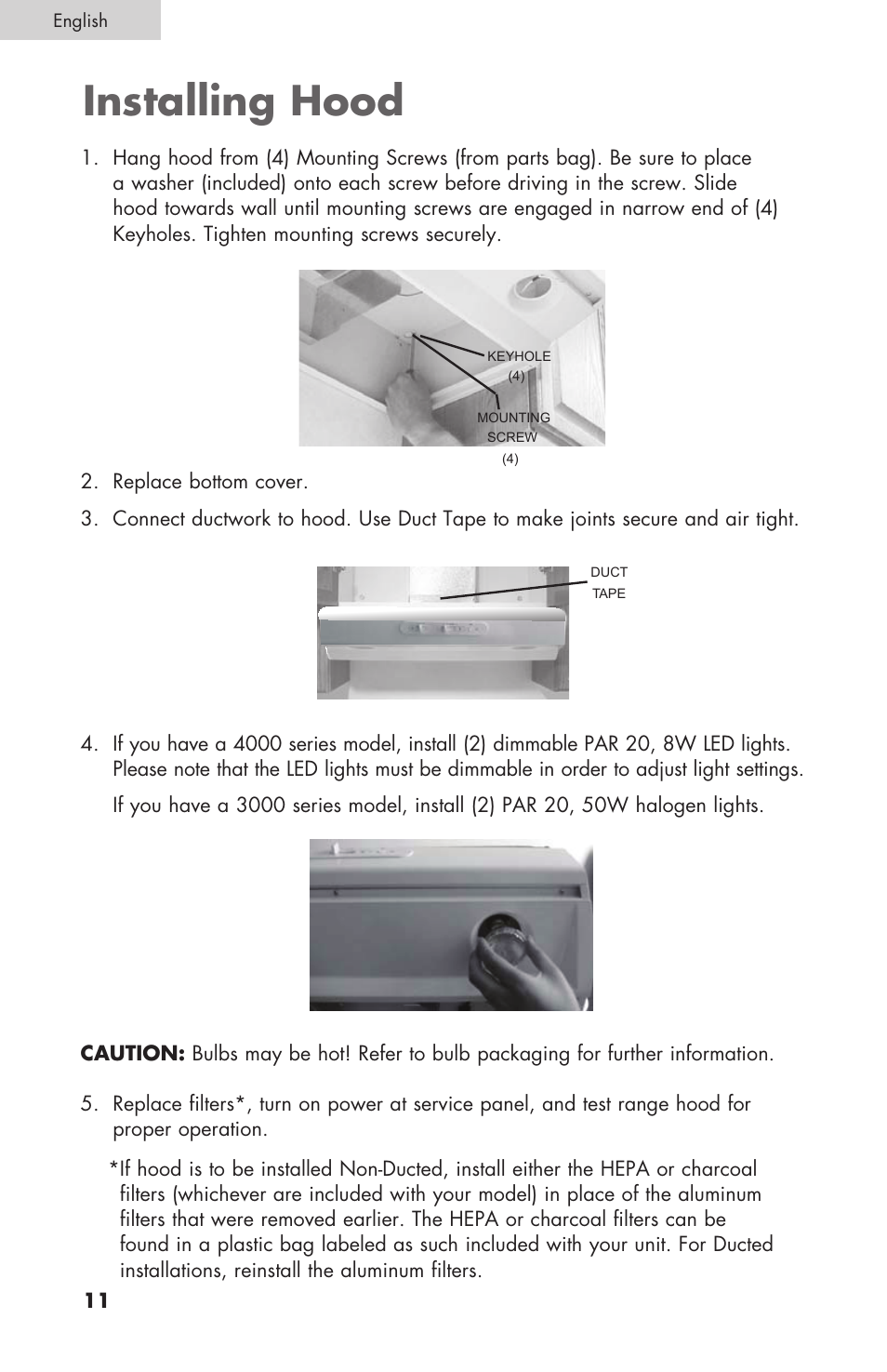Installing hood | haier 3000 User Manual | Page 12 / 56