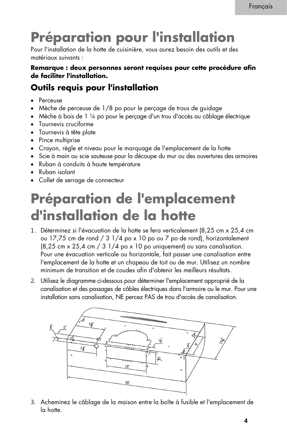 Préparation pour l'installation, Outils requis pour l'installation | haier 3000 User Manual | Page 23 / 56