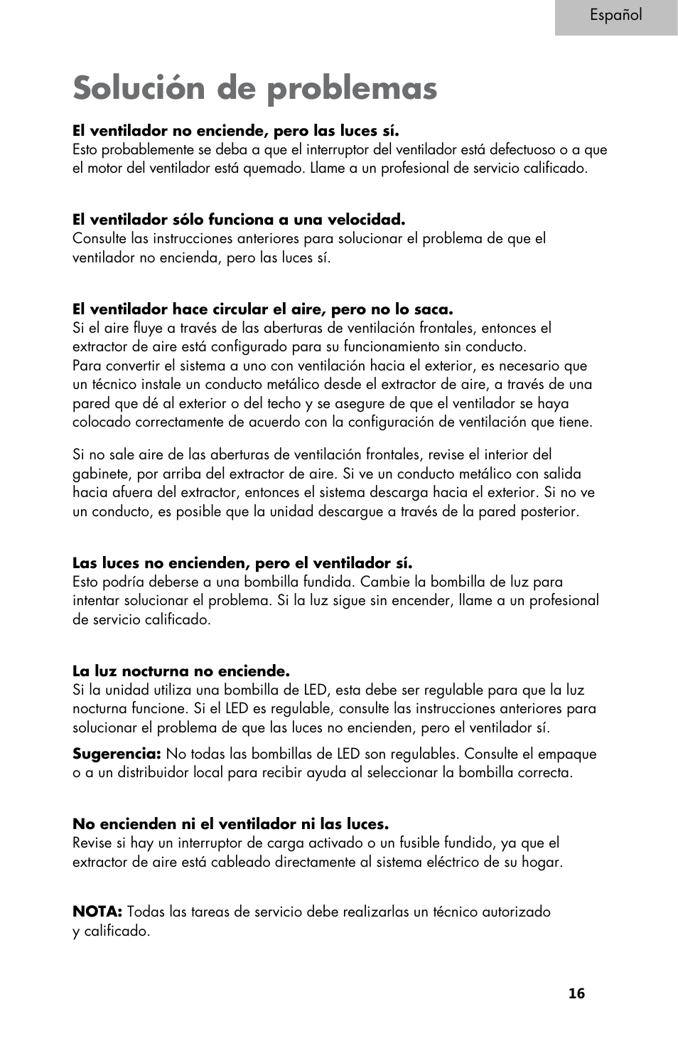 Solución de problemas | haier 3000 User Manual | Page 53 / 56