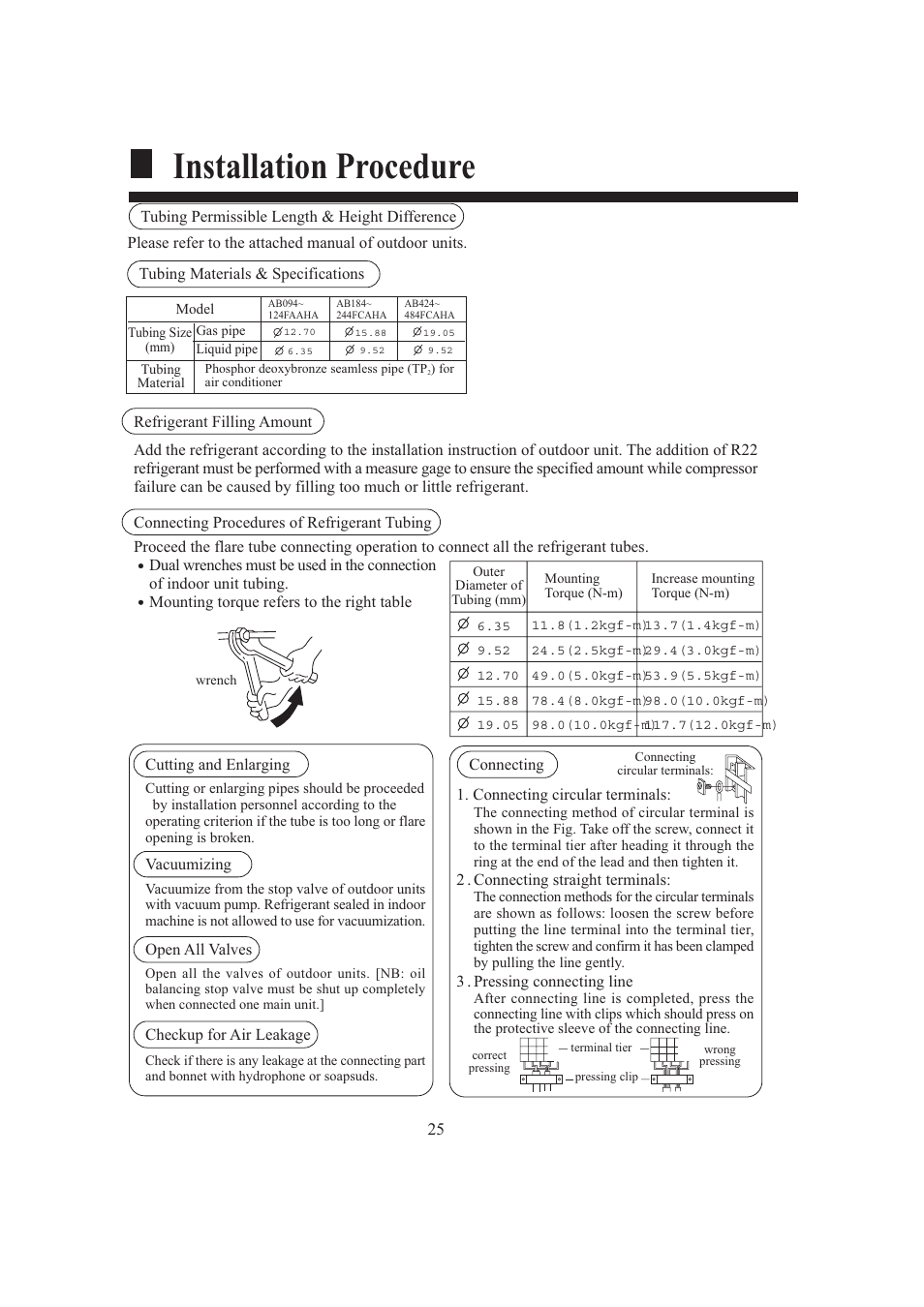 Installation procedure | haier AB124FAAHA User Manual | Page 27 / 31