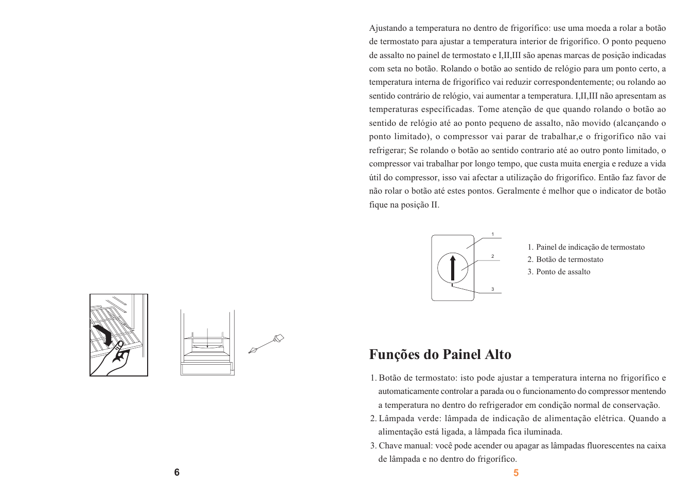 Funções do painel alto, Adjusting the shelves defrost, Cleaning | haier SC-278GA User Manual | Page 8 / 40