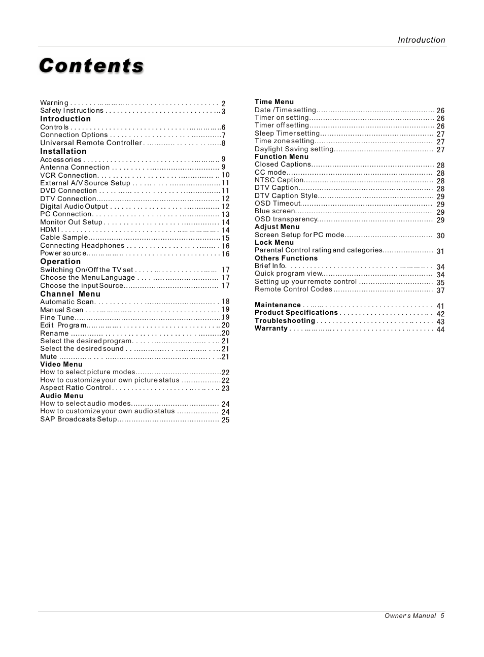 haier HL37B User Manual | Page 5 / 45