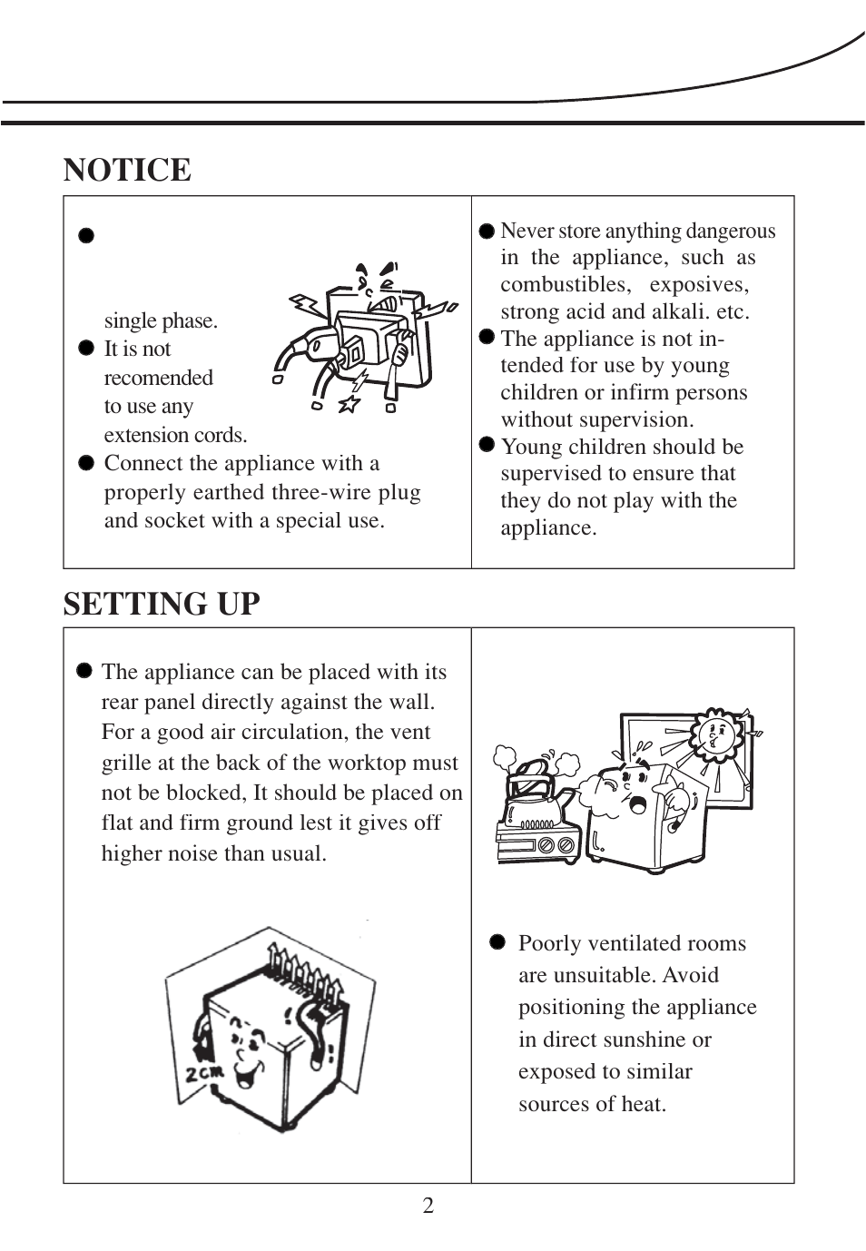 Notice, Setting up | haier BC-76 User Manual | Page 4 / 10