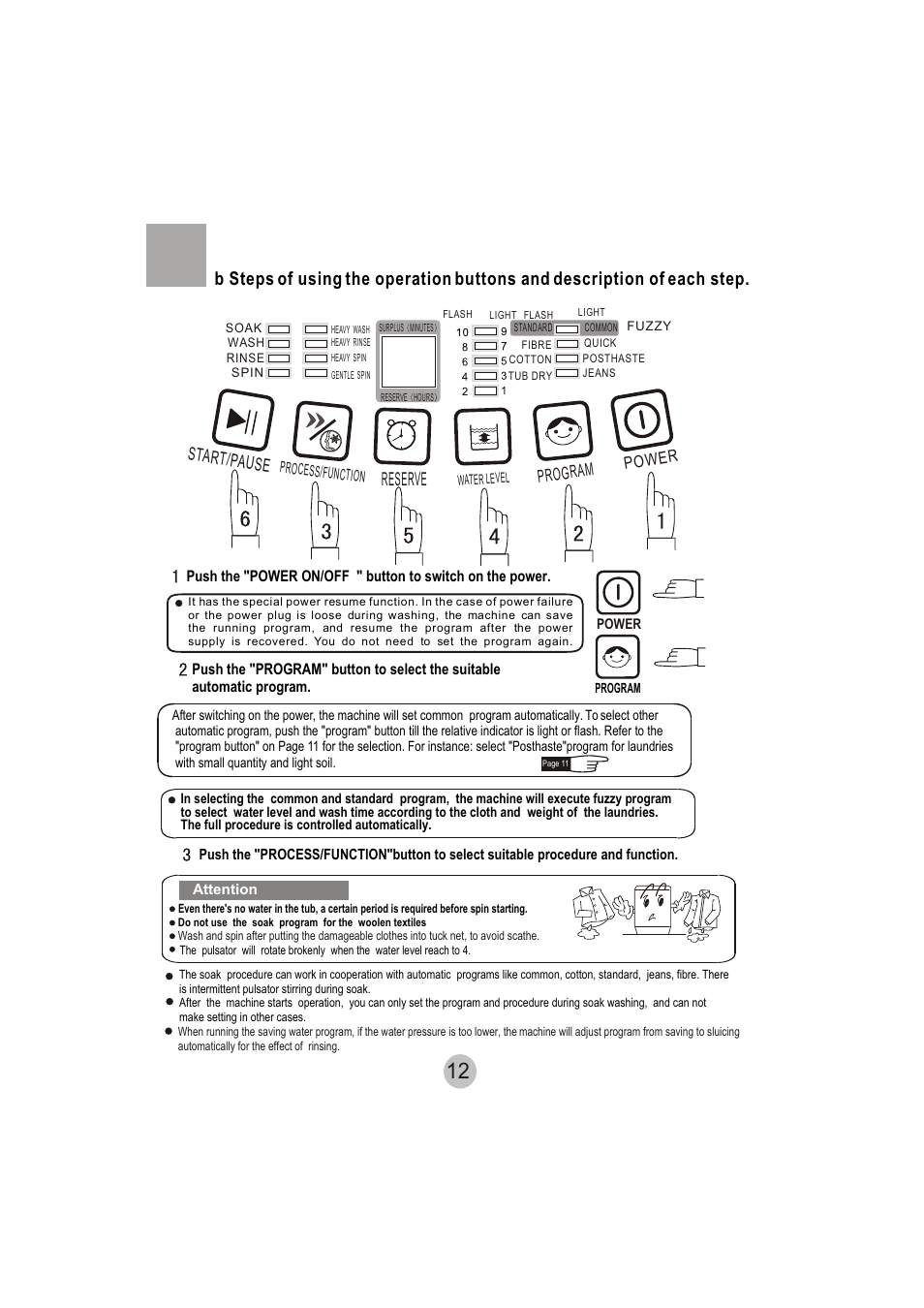 Reserve, Start/pause, Program power | haier HWM62-0566 User Manual | Page 14 / 18