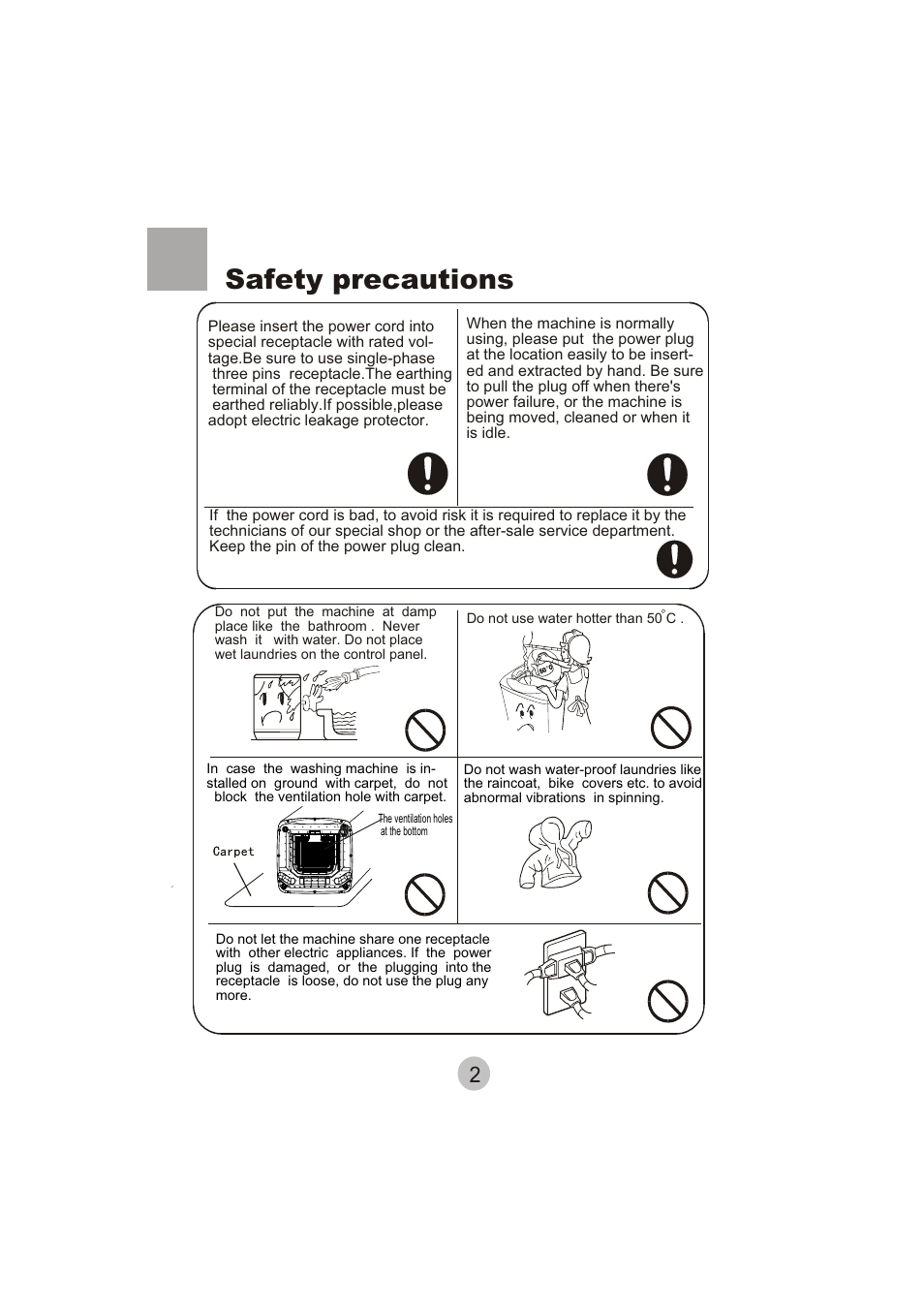 Safety precautions | haier HWM62-0566 User Manual | Page 4 / 18