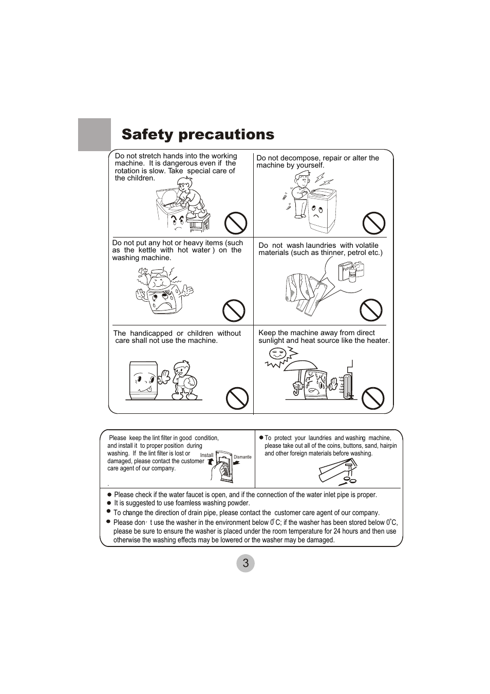 Safety precautions | haier HWM62-0566 User Manual | Page 5 / 18