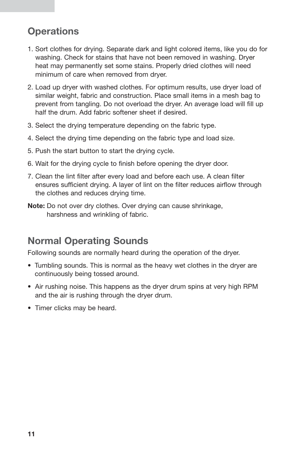 Normal operating sounds operations | haier GDZ5-1C User Manual | Page 12 / 24