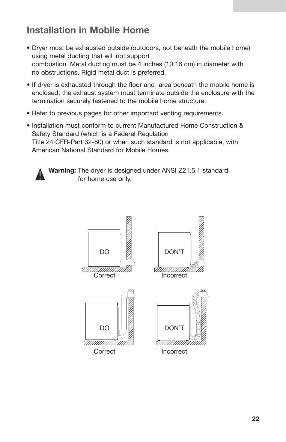 Installation in mobile home | haier GDZ5-1C User Manual | Page 23 / 24