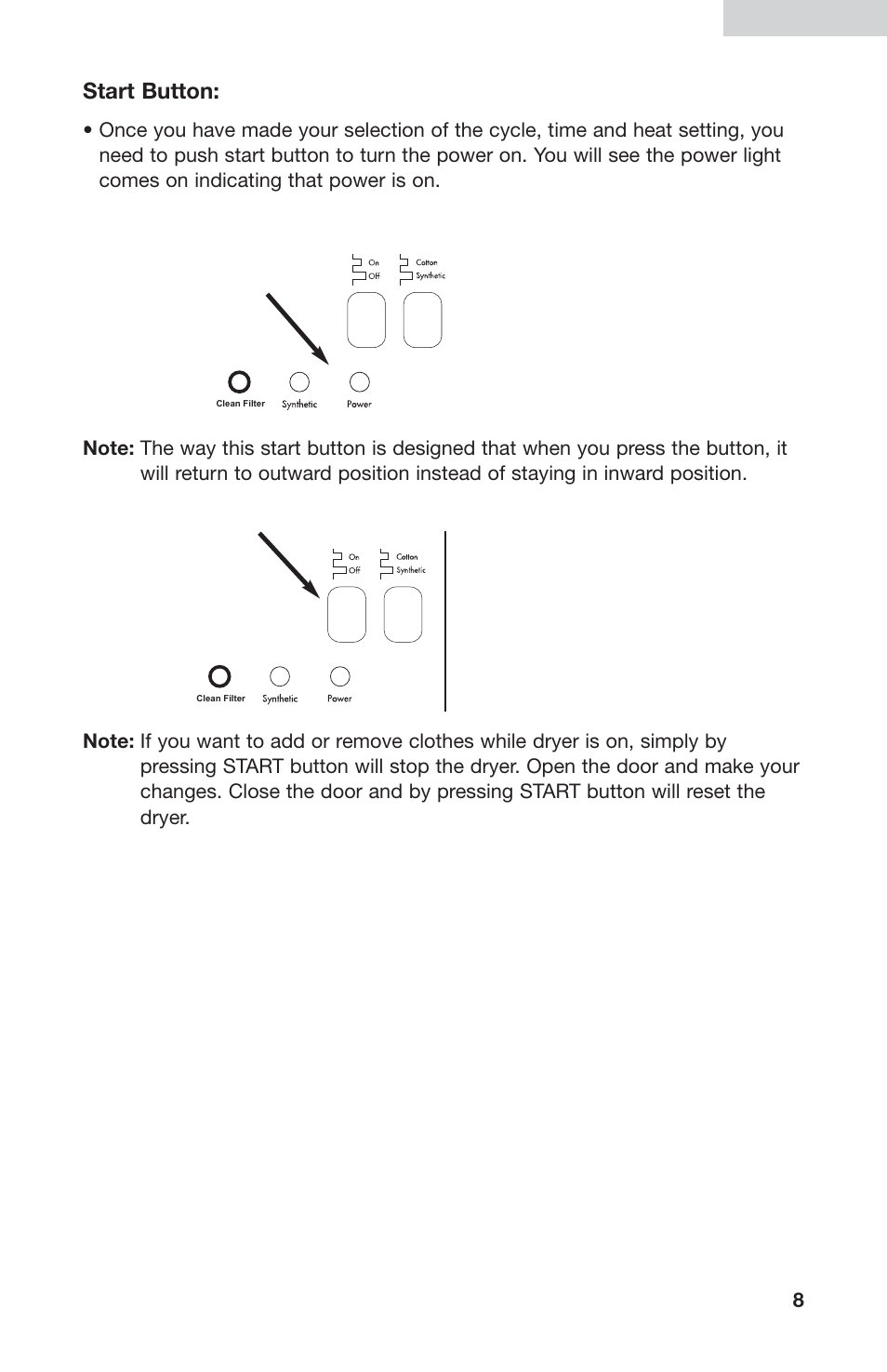 English start button | haier GDZ5-1C User Manual | Page 9 / 24