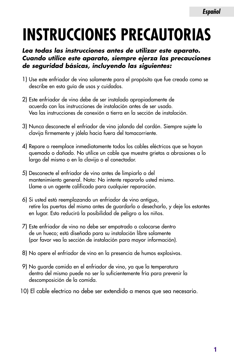 Instrucciones precautorias | haier JC-82GB User Manual | Page 27 / 87