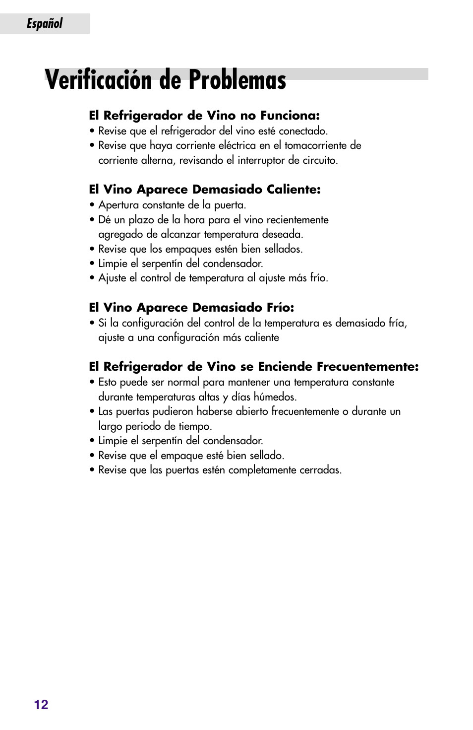 Verificación de problemas | haier JC-82GB User Manual | Page 38 / 87