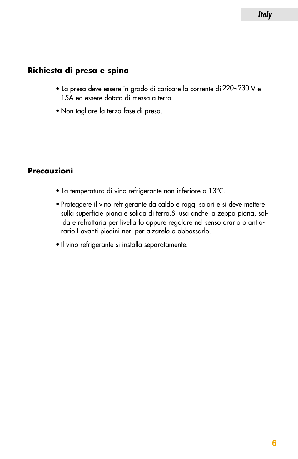 Italy 6 | haier JC-82GB User Manual | Page 69 / 87