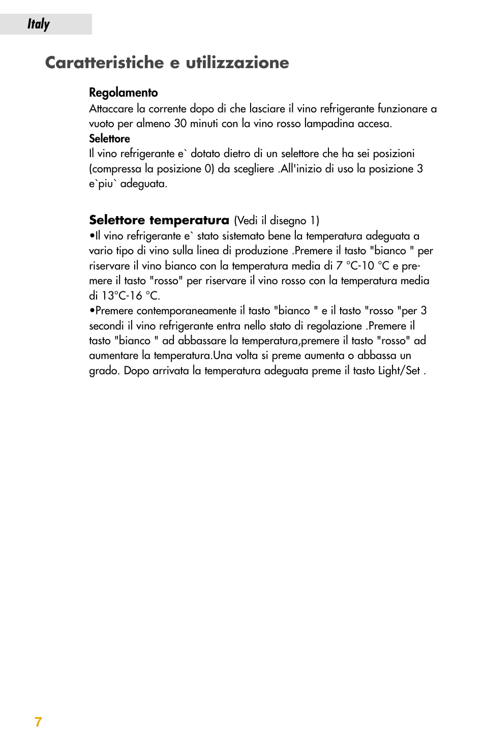 Caratteristiche e utilizzazione | haier JC-82GB User Manual | Page 70 / 87