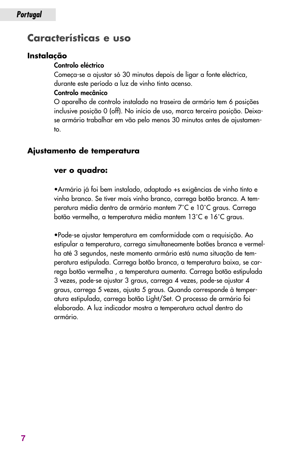 Características e uso | haier JC-82GB User Manual | Page 82 / 87