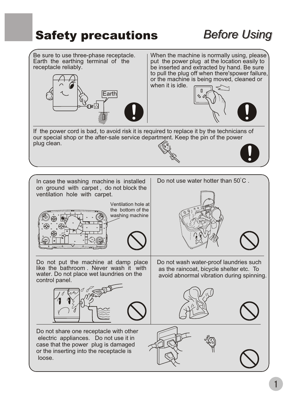 Before using, Before using safety precautions | haier XPB65-27QGS User Manual | Page 3 / 18