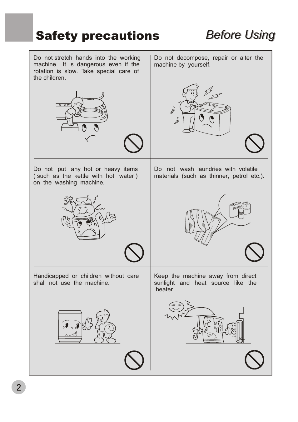 Before using, Safety precautions | haier XPB65-27QGS User Manual | Page 4 / 18