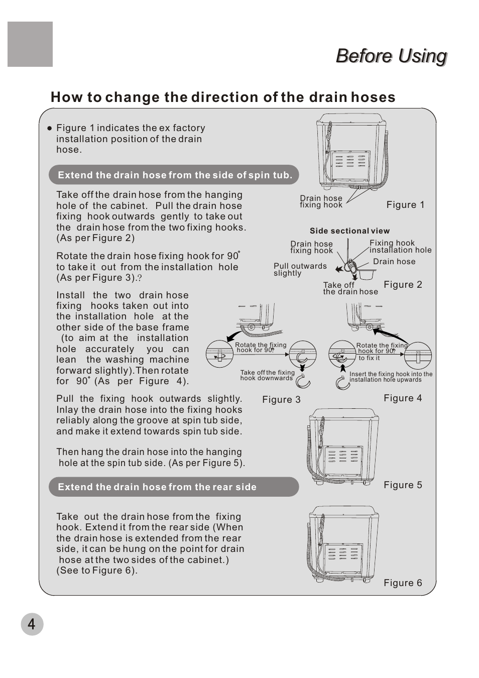 Before using, How to change the direction of the drain hoses | haier XPB65-27QGS User Manual | Page 6 / 18