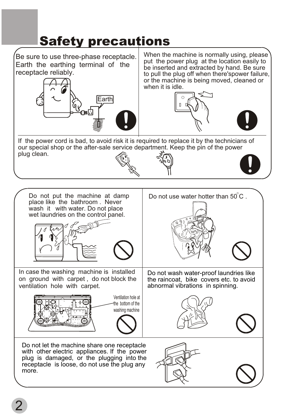 Safety precautions | haier XPB70-113S User Manual | Page 4 / 20