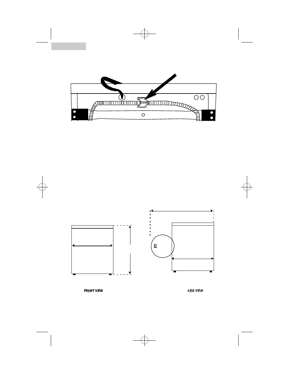 Unit dimensions, English (route drain hose through clip) | haier XQG50-11 User Manual | Page 26 / 29