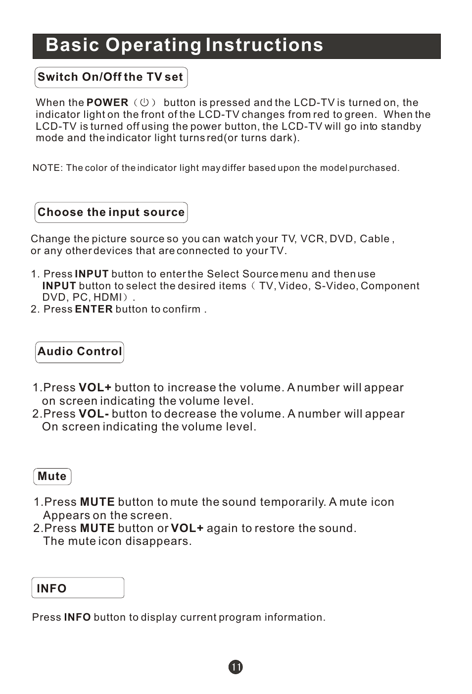 Т³гж 16, Basic operating instructions | haier K-Series HL22K1 User Manual | Page 16 / 49