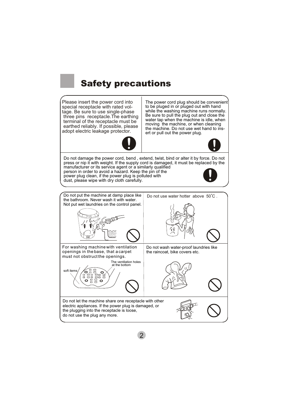 Safety precautions | haier HWM15-0501 User Manual | Page 4 / 12