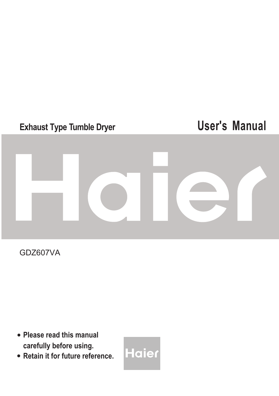 haier GDZ607VA User Manual | 16 pages