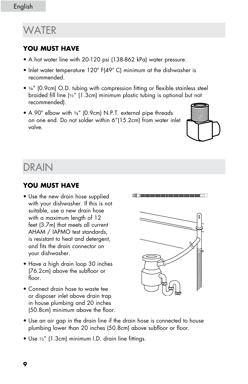 Water, Drain | haier DW-7777-01 User Manual | Page 10 / 84