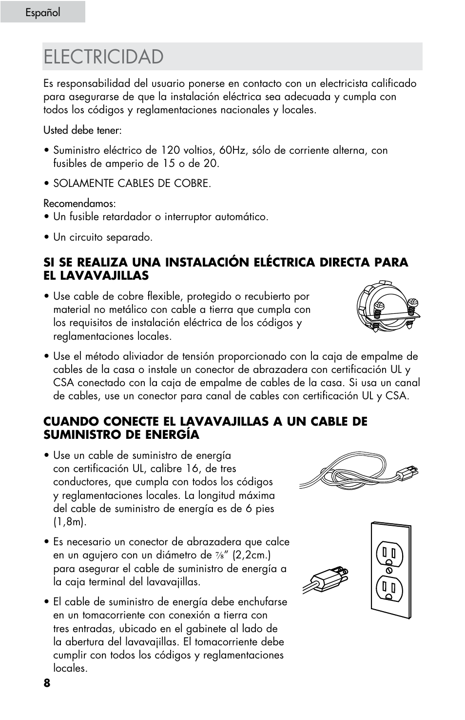 Electricidad | haier DW-7777-01 User Manual | Page 36 / 84