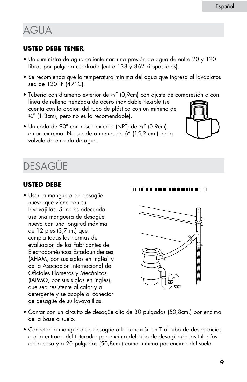 Agua, Desagüe | haier DW-7777-01 User Manual | Page 37 / 84