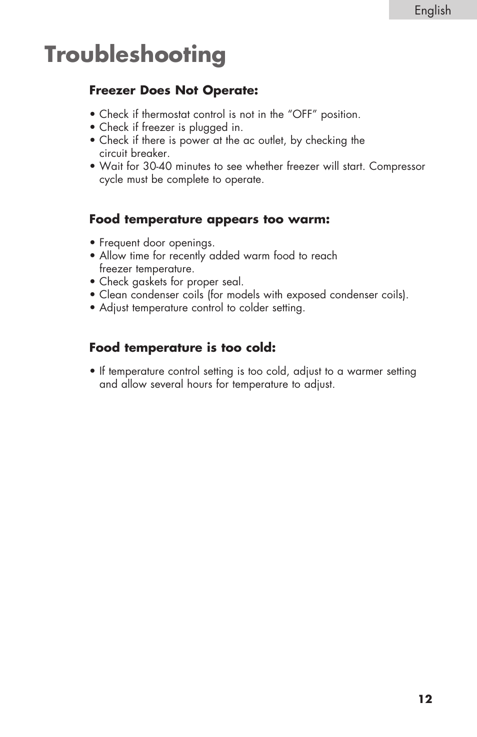 Troubleshooting | haier C SERIES ESCM050EC User Manual | Page 13 / 44