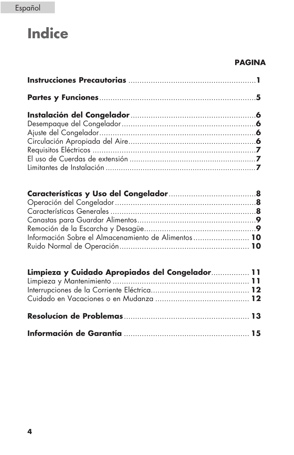Indice | haier C SERIES ESCM050EC User Manual | Page 32 / 44