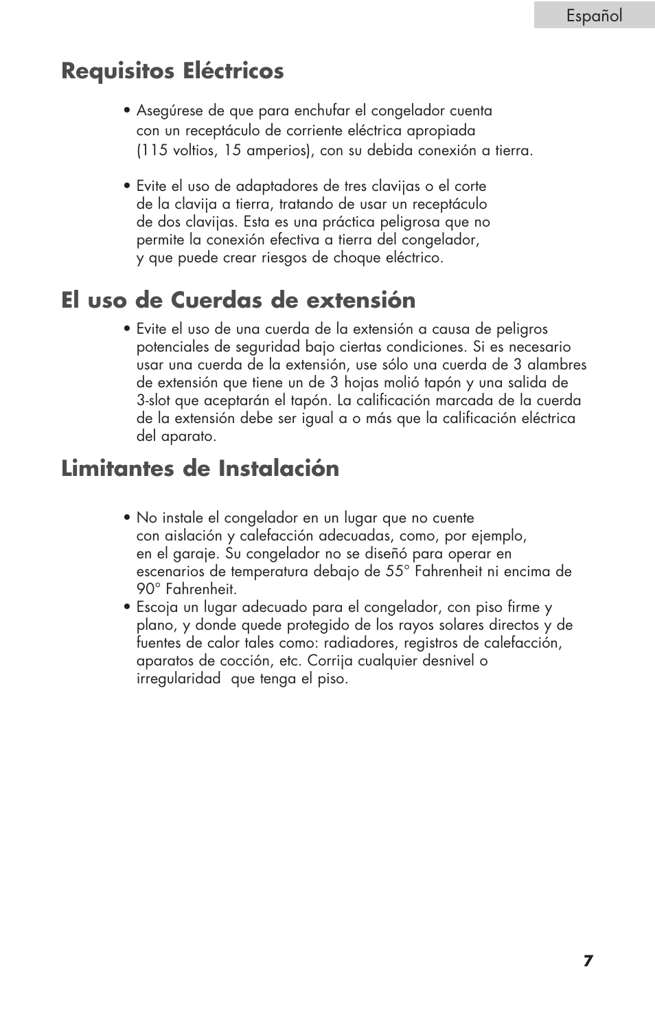 Requisitos eléctricos | haier C SERIES ESCM050EC User Manual | Page 35 / 44