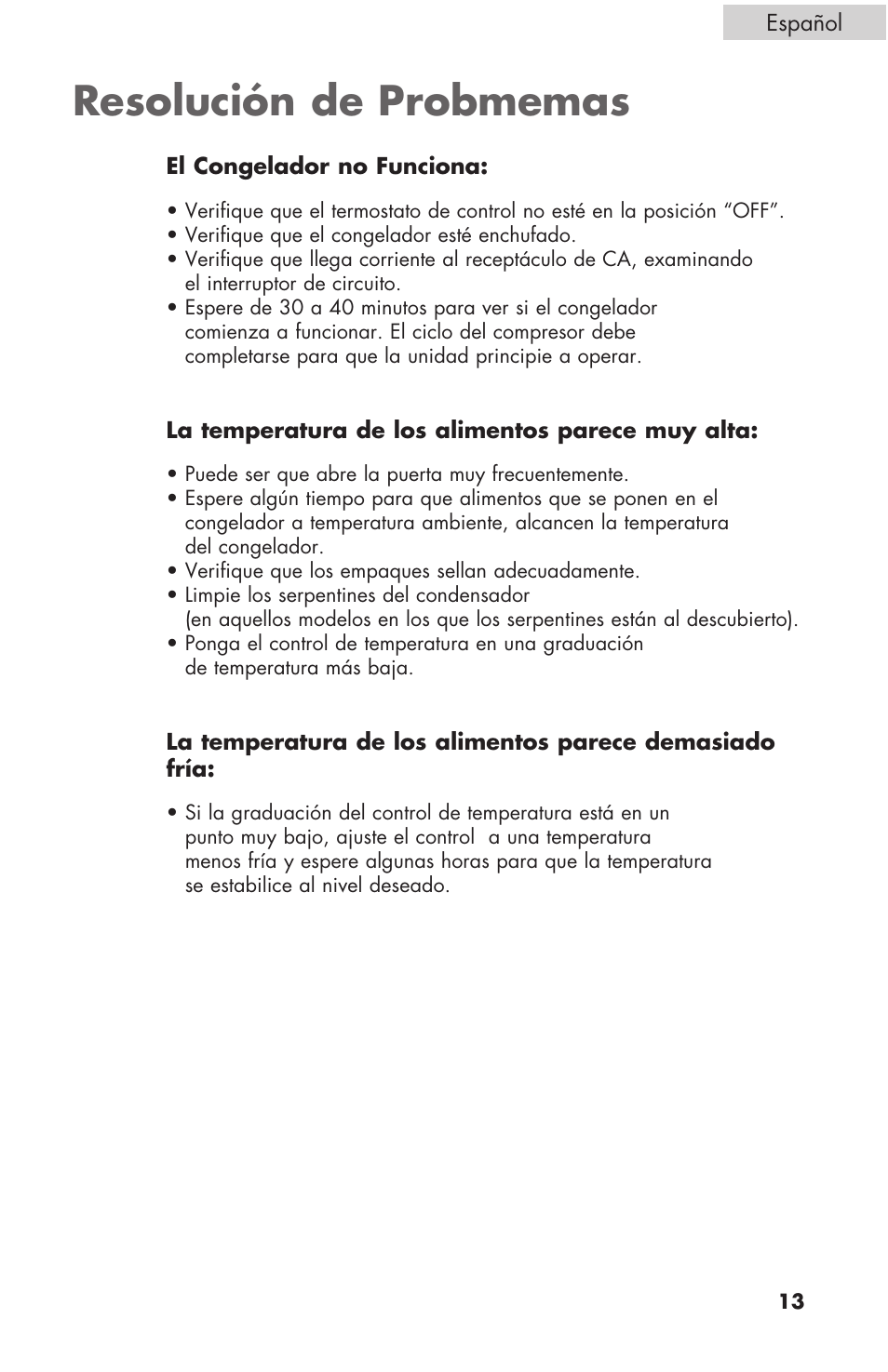 Resolución de probmemas | haier C SERIES ESCM050EC User Manual | Page 41 / 44