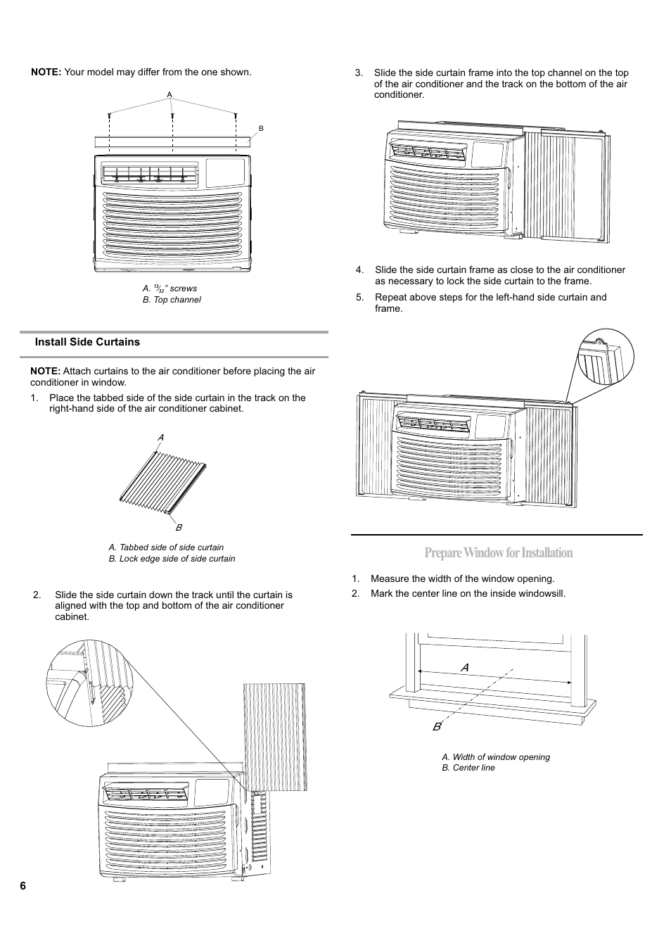 Prepare window for installation | haier ESA405K User Manual | Page 6 / 44