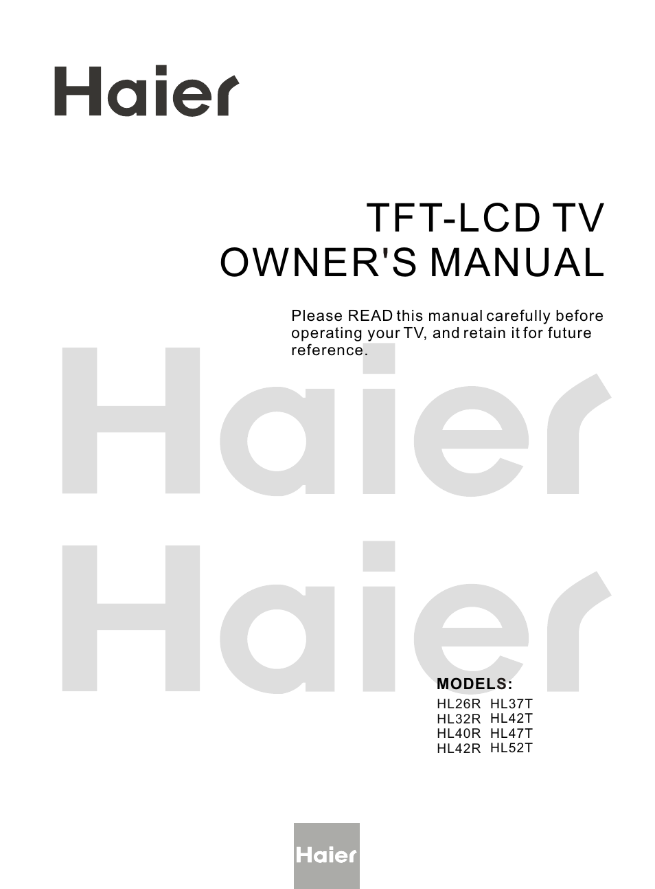 haier HL32R User Manual | 42 pages