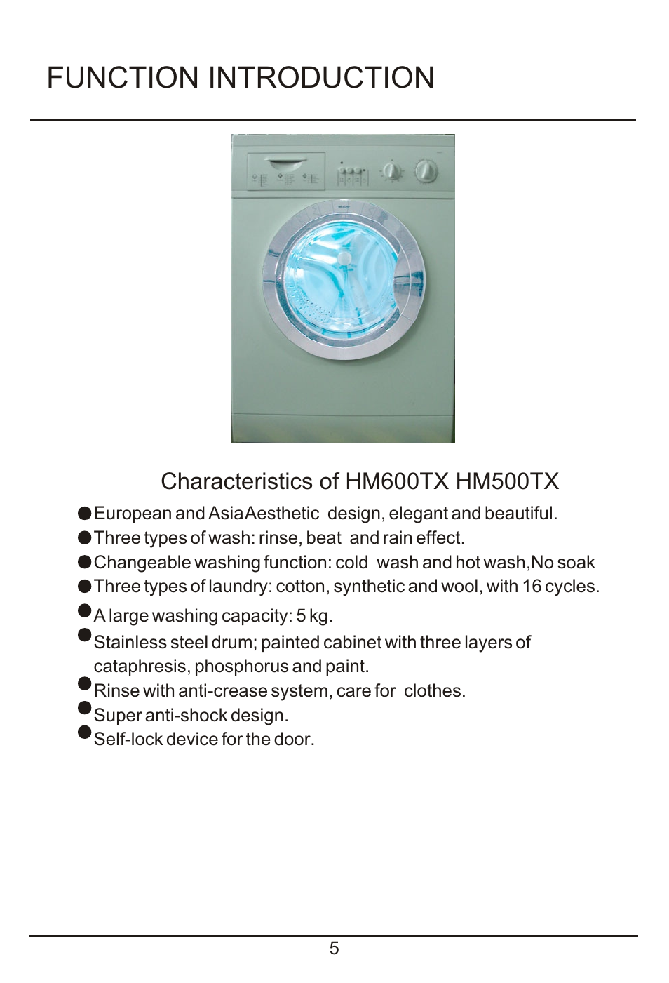 Function introduction | haier HM600TX User Manual | Page 6 / 24