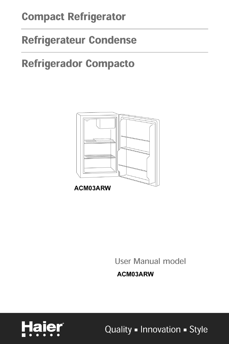 haier ACM03ARW User Manual | 12 pages