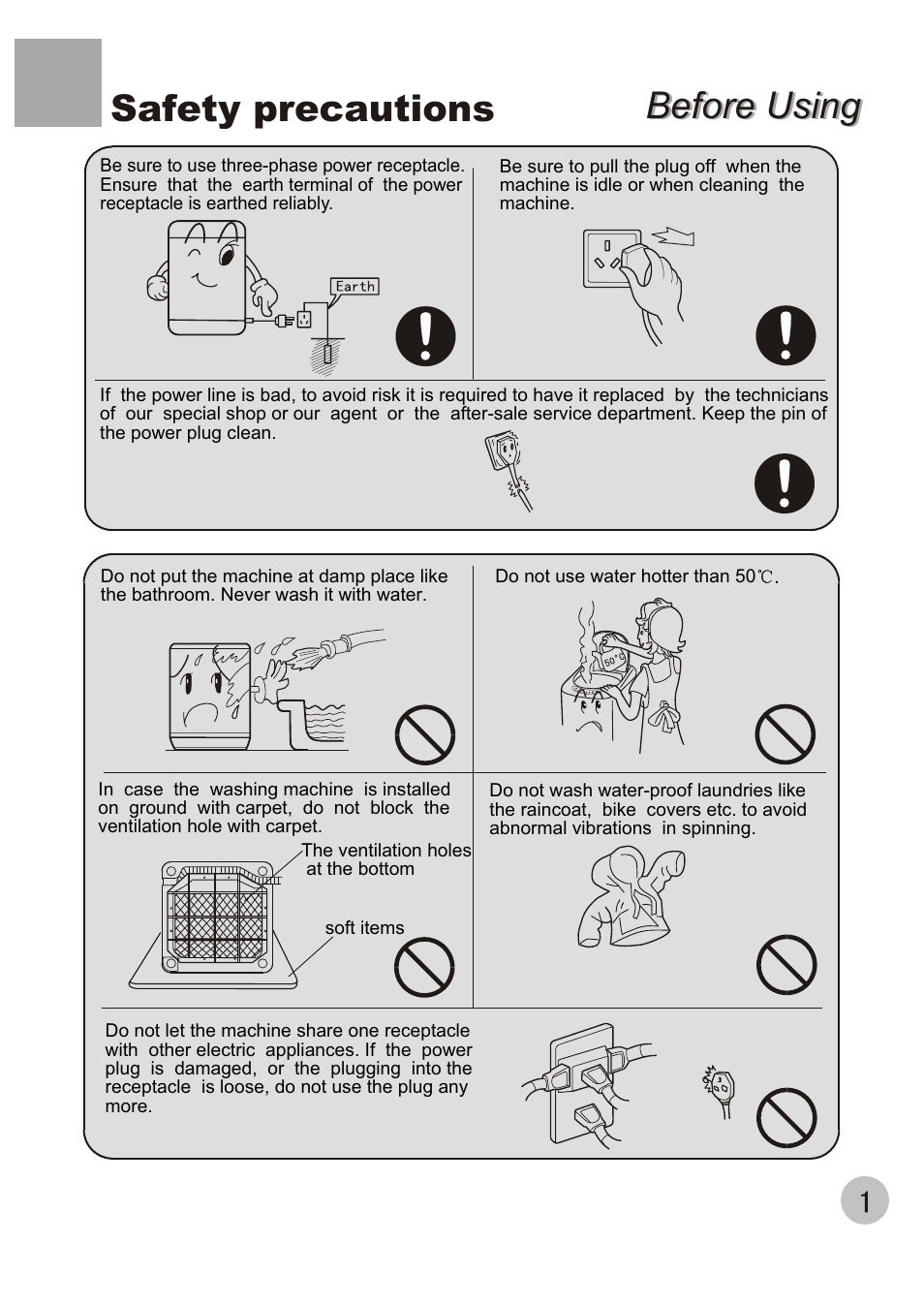 Before using, Before using safety precautions | haier XQBM30-22 User Manual | Page 3 / 20