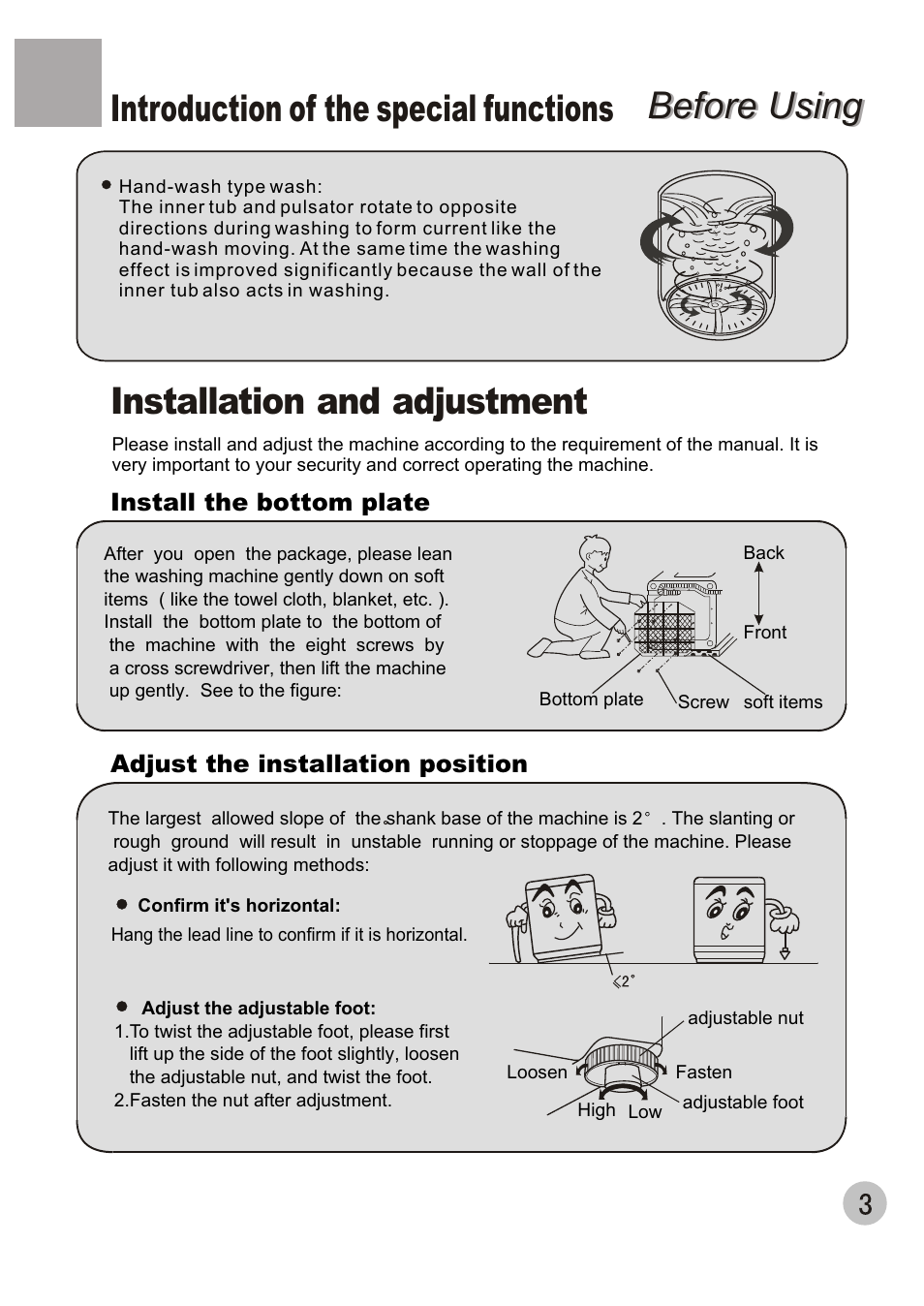 Before using | haier XQBM30-22 User Manual | Page 5 / 20