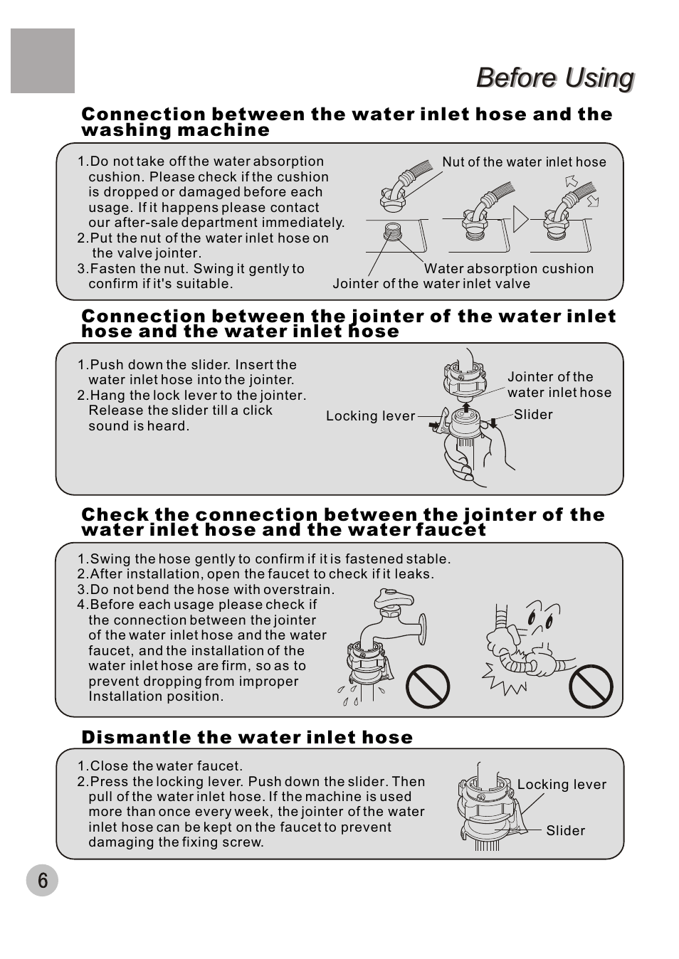 Before using | haier XQBM30-22 User Manual | Page 8 / 20