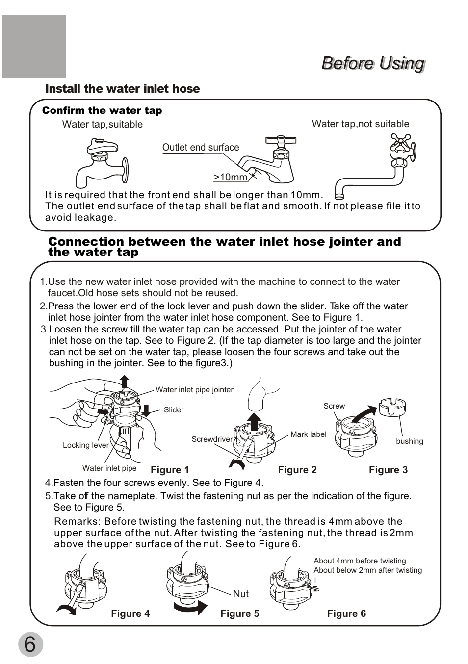 Before using | haier XQB55-10H User Manual | Page 8 / 20