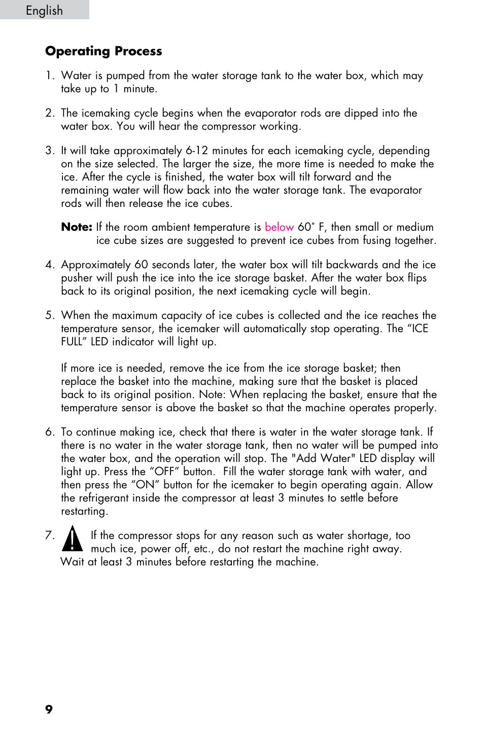 Warning | haier HPIM26W User Manual | Page 10 / 13