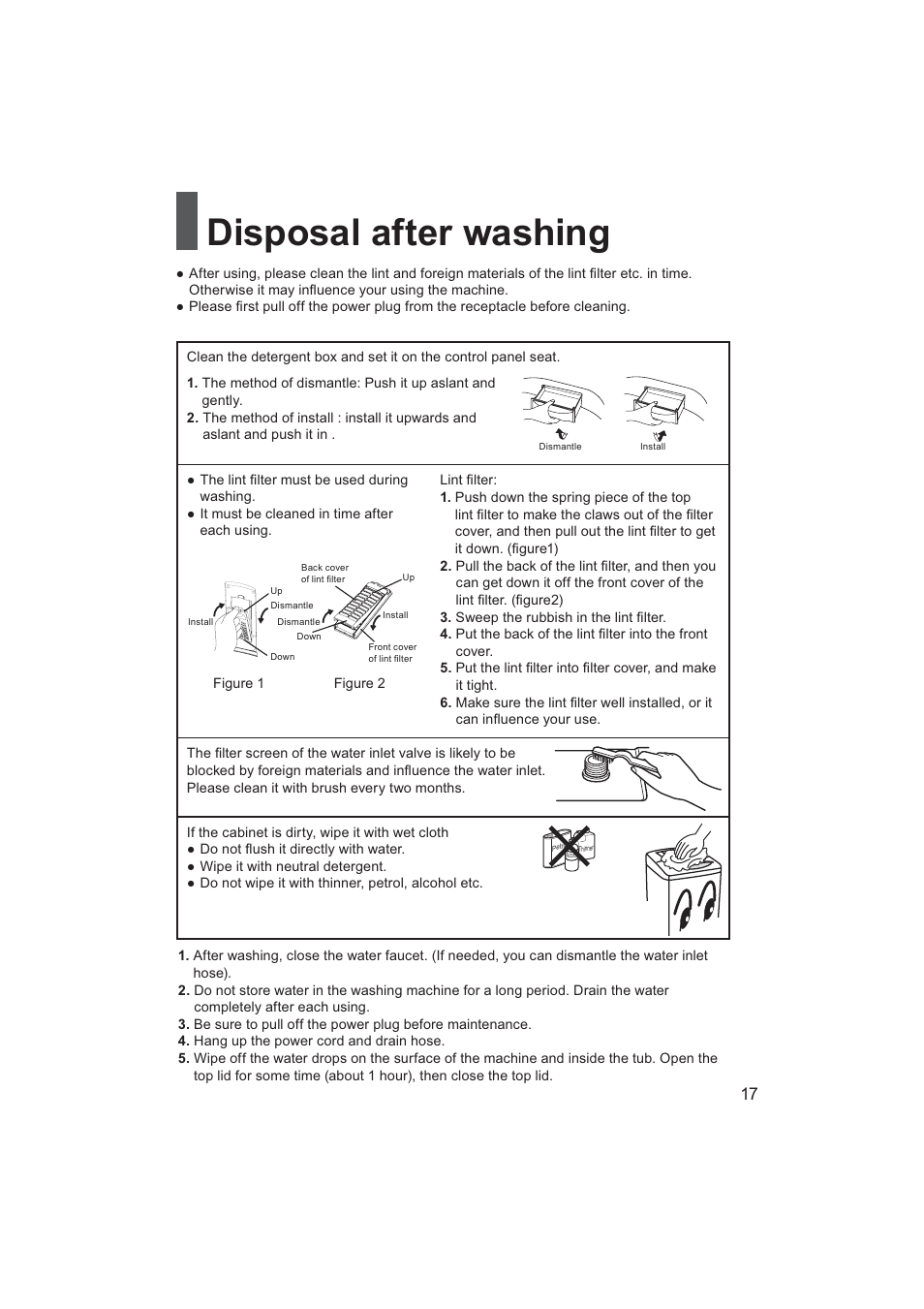 Disposal after washing | haier HWM70-928NZP User Manual | Page 17 / 20