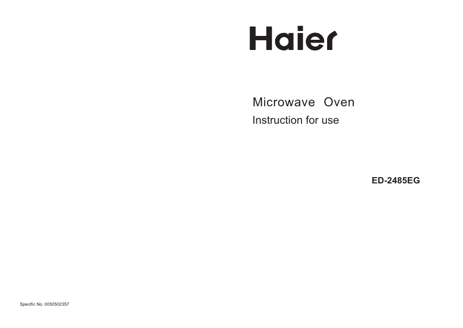 haier ED-2485EG User Manual | 8 pages
